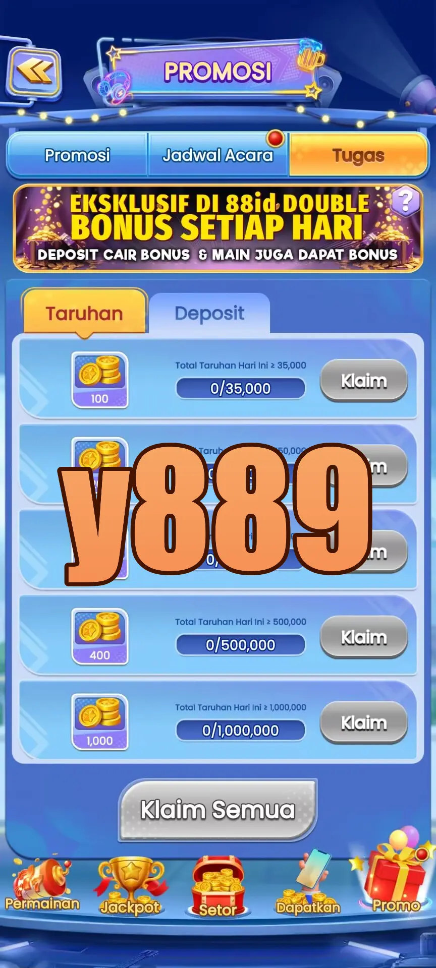 y889 Tangkapan Layar - APK Resmi